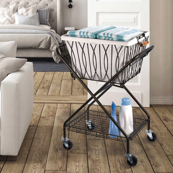 Artesa Verona Laundry Cart with Removable Basket - At Your Door