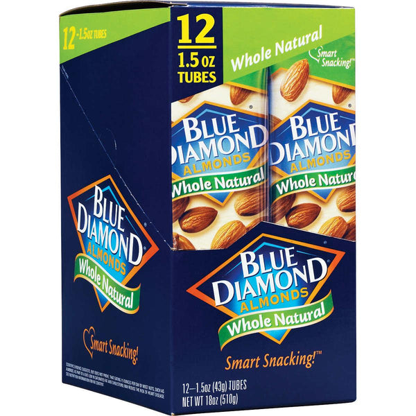 Blue Diamond Almonds, Whole Natural, 1.5 oz, 12-count - At Your Door