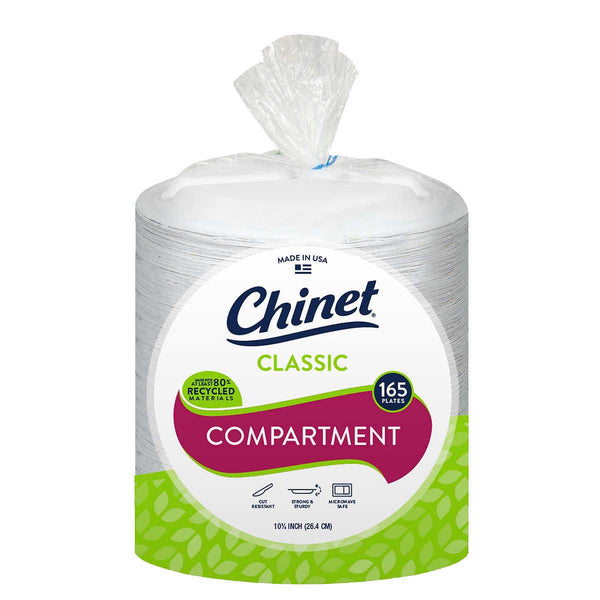 Chinet Classic Compartment 10-3/8" Paper Plate, 165-count - At Your Door