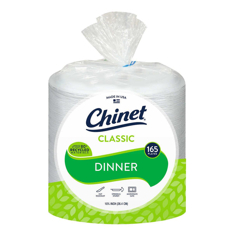 Chinet Classic Dinner 10-3/8" Paper Plate, 165-count - At Your Door