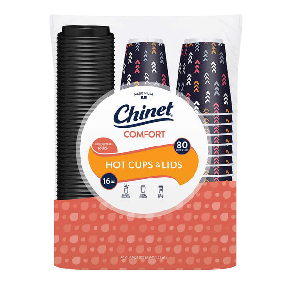 Chinet Comfort 16 oz Cup and Lid, 80-count - At Your Door