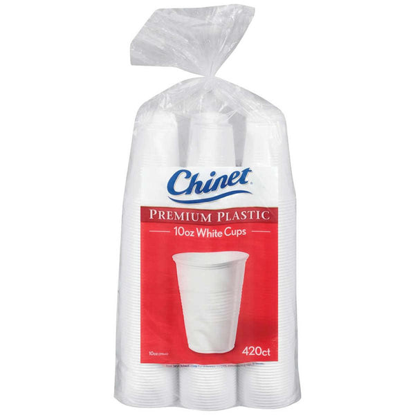 Chinet Premium 10 oz Plastic Cup, White, 420-count - At Your Door