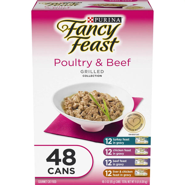 Fancy Feast Canned Wet Cat Food Variety Pack (3 oz., 48 count) - Choose Your Flavor - At Your Door
