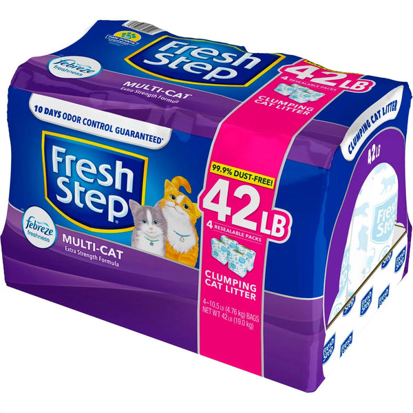 Fresh Step Multi-Cat Scented Litter with the Power of Febreze, Clumping Cat Litter (42 lbs.) - At Your Door