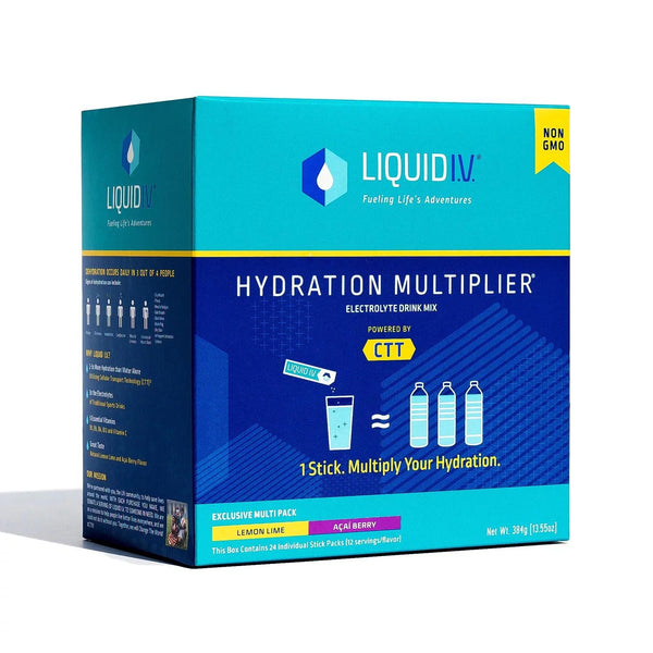 Liquid I.V. Hydration Multiplier Electrolyte Powder Packets, Lemon Lime and Acai Berry (24 pk.) - At Your Door