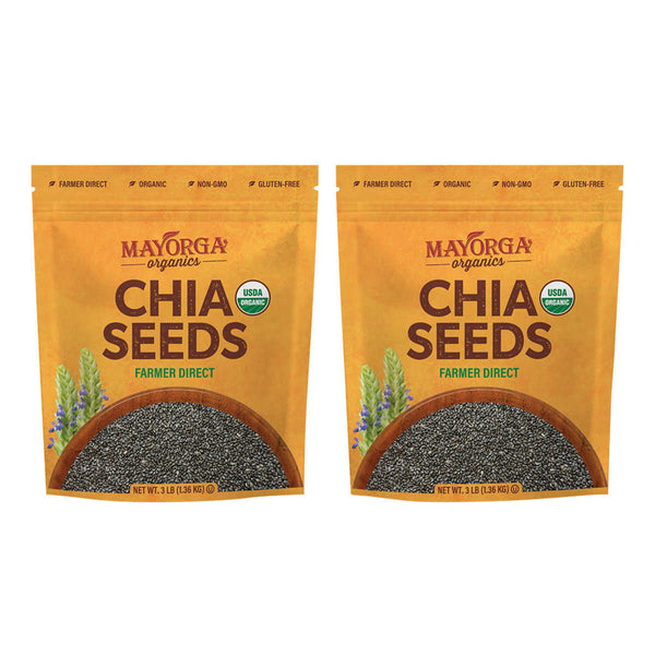 Mayorga Organic Chia Seeds, USDA Organic, NON-Gmo verified, 3lb, 2-pack - At Your Door
