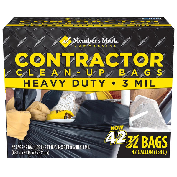 Member's Mark Commercial Contractor Clean-Up Trash Bags (42 gal., 42 ct.) - At Your Door