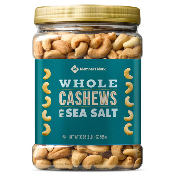 Member's Mark Roasted Whole Cashews with Sea Salt (33 oz.) - At Your Door
