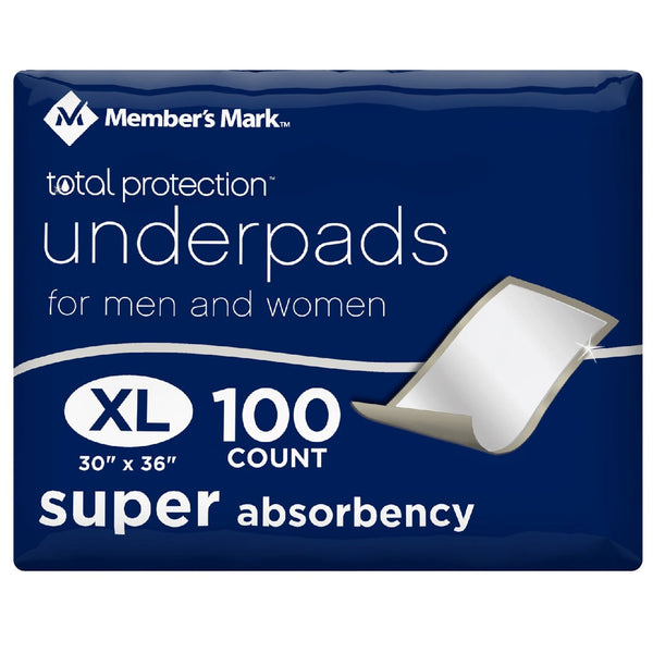 Member's Mark Total Protection Underpad, 30 x 36 (100 count) - At Your Door