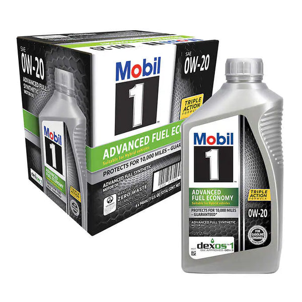 Mobil 1 Advanced Fuel Economy Full Synthetic Motor Oil 0W-20, 1-Quart/6-pack - At Your Door