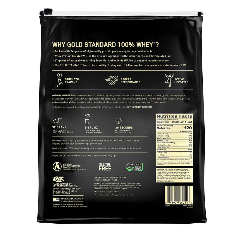 Optimum Nutrition Gold Standard 100% Whey Protein, 80 Servings - At Your Door