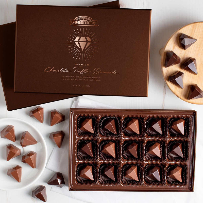 Rocky Mountain Chocolate Factory Chocolate Truffle Diamond Gift Box 5.75 oz, 3-Boxes - At Your Door