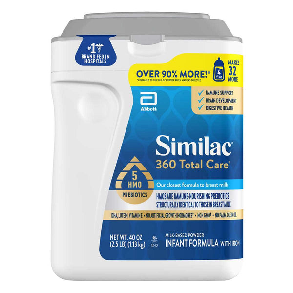 Similac 360 Total Care with 5 HMO's, Non-GMO Infant Formula Powder, 40 oz - At Your Door