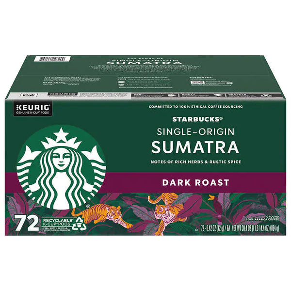 Starbucks Coffee Single Origin Sumatra Dark Roast K-cup, 72-count - At Your Door