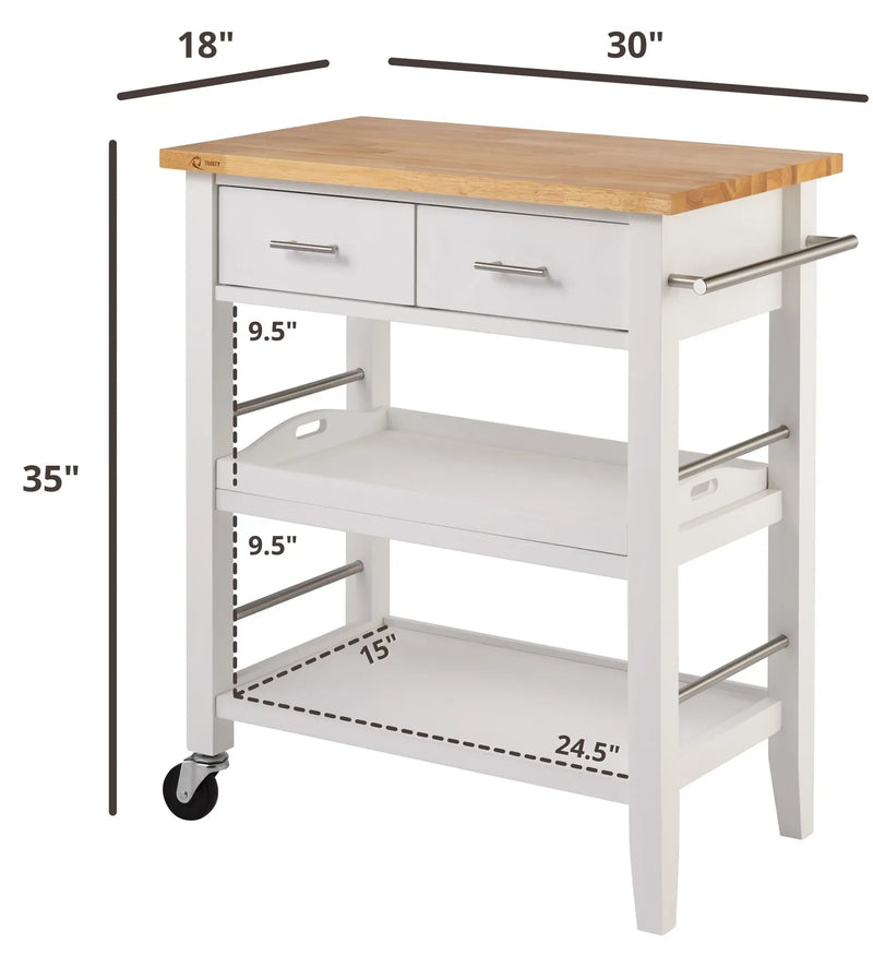 TRINITY 3-tier Kitchen Cart with Drawers - At Your Door