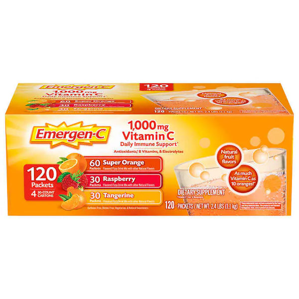 Emergen-C Vitamin C 1,000 mg. Variety Pack Drink Mix, , 120 Packets - At Your Door