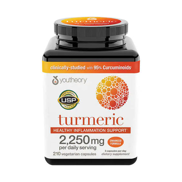 youtheory Turmeric Extra Strength Formula 2,250 mg., 210 Capsules - At Your Door